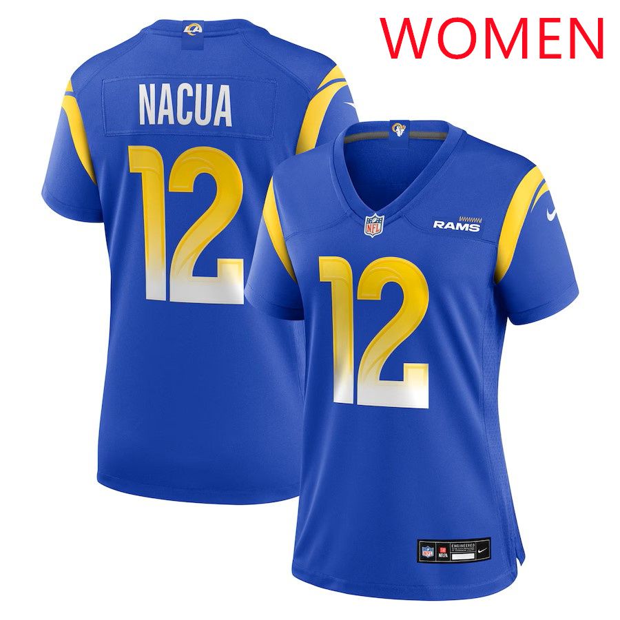 Women Los Angeles Rams 12 Puka Nacua Royal Nike 2025 Game Player NFL Jersey